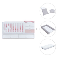 Lettino trasformabile 70x140 cm bianco/rosa · Sero Bubble K554-M7742