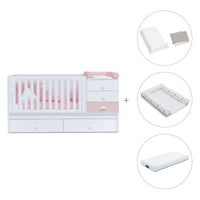 Lettino trasformabile 70x140 cm bianco/rosa · Sero Bubble K554-M7742