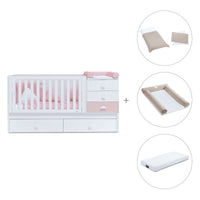 Lettino trasformabile 70x140 cm bianco/rosa · Sero Bubble K554-M7742