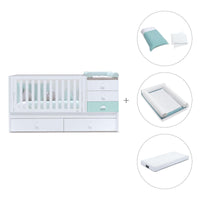 Lettino trasformabile 70x140 cm bianco/verde menta · Sero Bubble K554-M7755