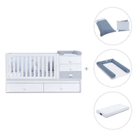 Lettino trasformabile 70x140 cm bianco/grigio · Sero Bubble K554-M7778