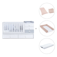 Lettino trasformabile 70x140 cm bianco/grigio · Sero Bubble K554-M7778