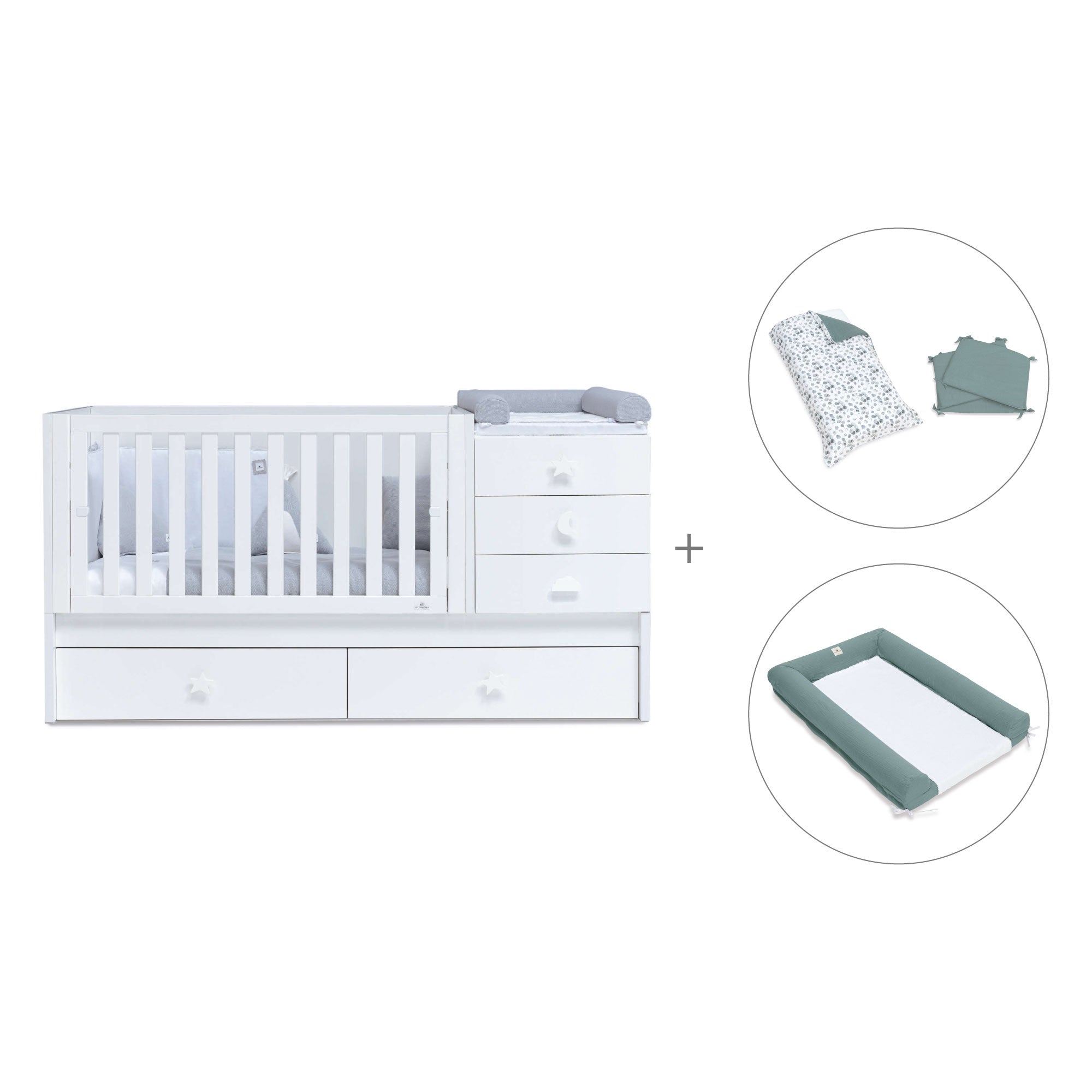 Lettino trasformabile 70x140 cm bianco · Sero Bubble K554