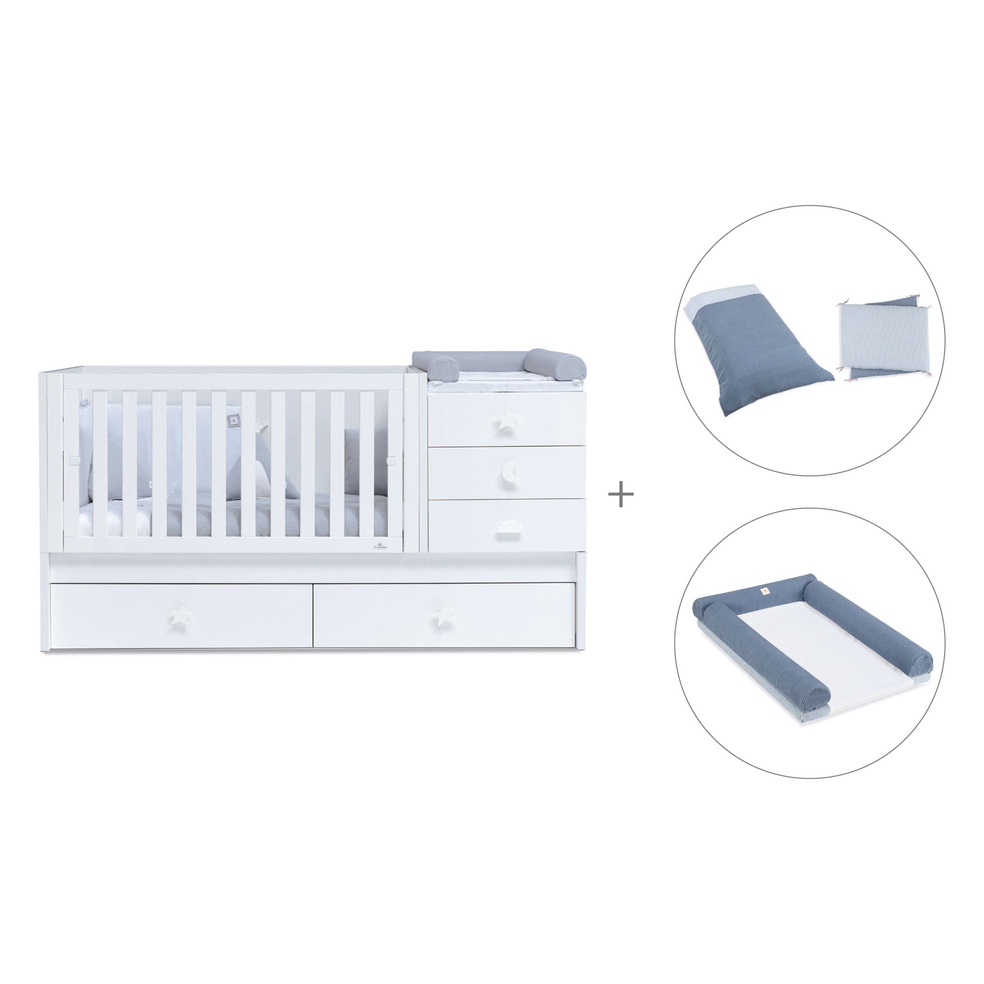 Lettino trasformabile 70x140 cm bianco · Sero Bubble K554