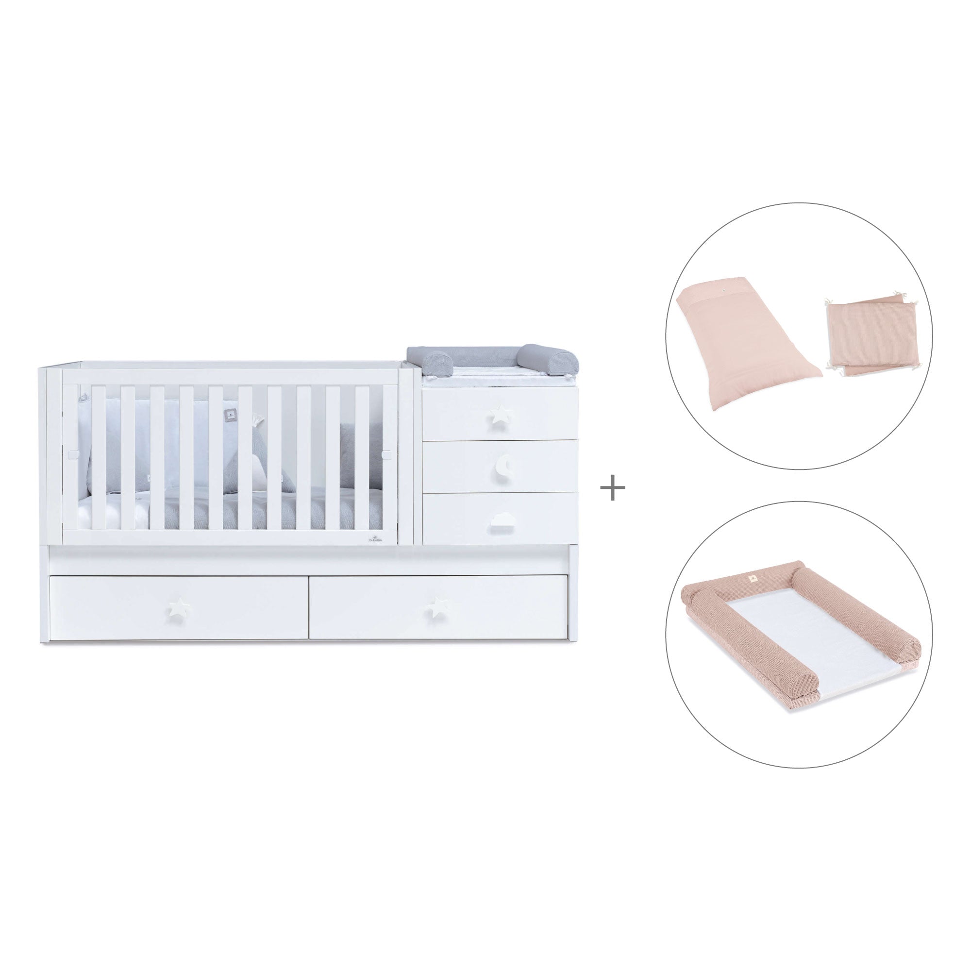 Lettino trasformabile 70x140 cm bianco · Sero Bubble K554