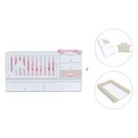Lettino trasformabile 70x140 cm bianco/rosa · Sero Bubble K554-M7742