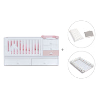 Lettino trasformabile 70x140 cm bianco/rosa · Sero Bubble K554-M7742