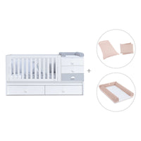 Lettino trasformabile 70x140 cm bianco/grigio · Sero Bubble K554-M7778