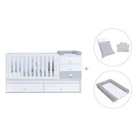 Lettino trasformabile 70x140 cm bianco/grigio · Sero Bubble K554-M7778