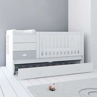 Lettino trasformabile 70x140 cm bianco/grigio · Sero Bubble K554-M7778