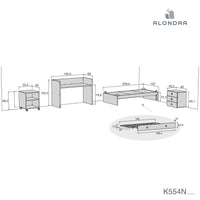 Lettino trasformabile 70x140 cm bianco/grigio · Sero Bubble K554-M7778