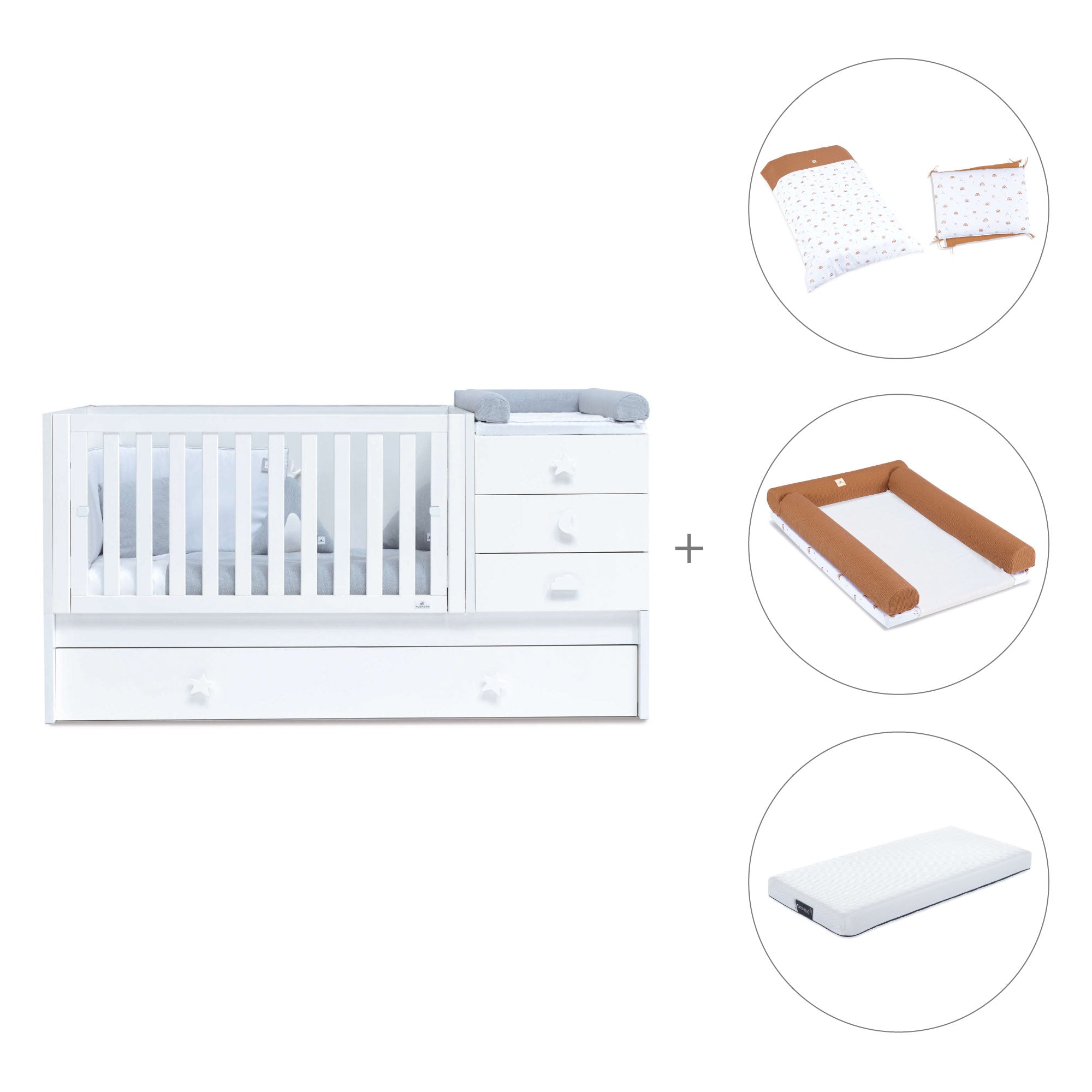 Lettino trasformabile 70x140 cm bianco · Sero Bubble K554