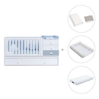 Lettino trasformabile 70x140 cm bianco/blu · Sero Bubble K554-M7741