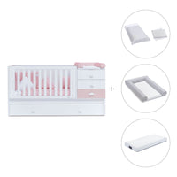 Lettino trasformabile 70x140 cm bianco/rosa · Sero Bubble K554-M7742