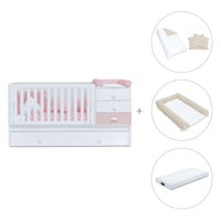 Lettino trasformabile 70x140 cm bianco/rosa · Sero Bubble K554-M7742
