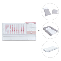 Lettino trasformabile 70x140 cm bianco/rosa · Sero Bubble K554-M7742