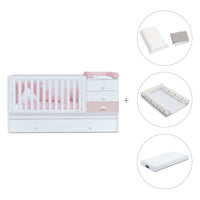 Lettino trasformabile 70x140 cm bianco/rosa · Sero Bubble K554-M7742
