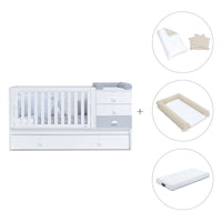 Lettino trasformabile 70x140 cm bianco/grigio · Sero Bubble K554-M7778