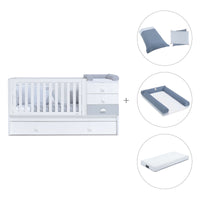 Lettino trasformabile 70x140 cm bianco/grigio · Sero Bubble K554-M7778