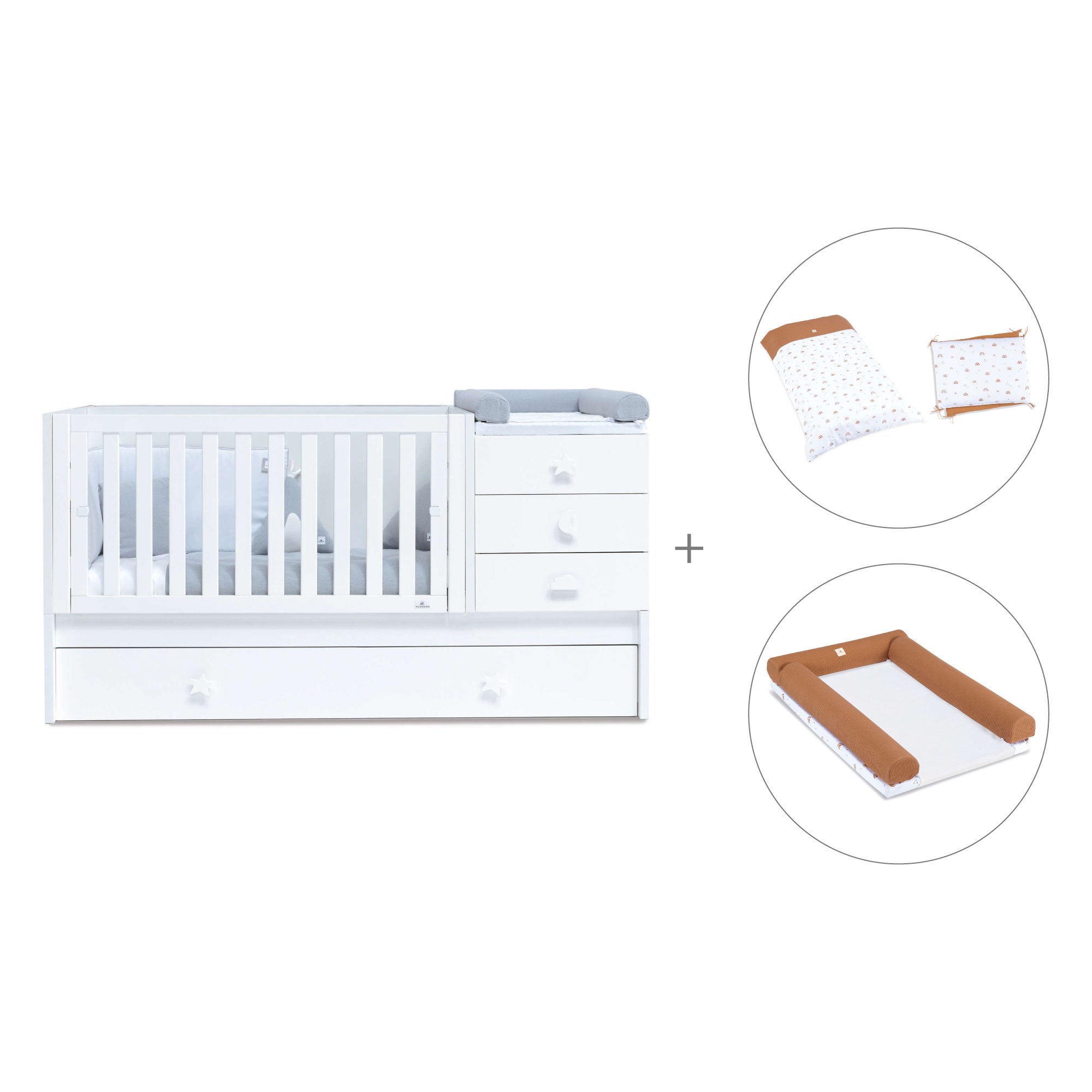 Lettino trasformabile 70x140 cm bianco · Sero Bubble K554