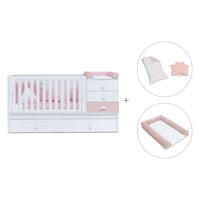Lettino trasformabile 70x140 cm bianco/rosa · Sero Bubble K554-M7742
