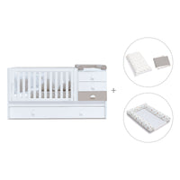 Lettino trasformabile 70x140 cm bianco/beige · Sero Bubble K554-M7753