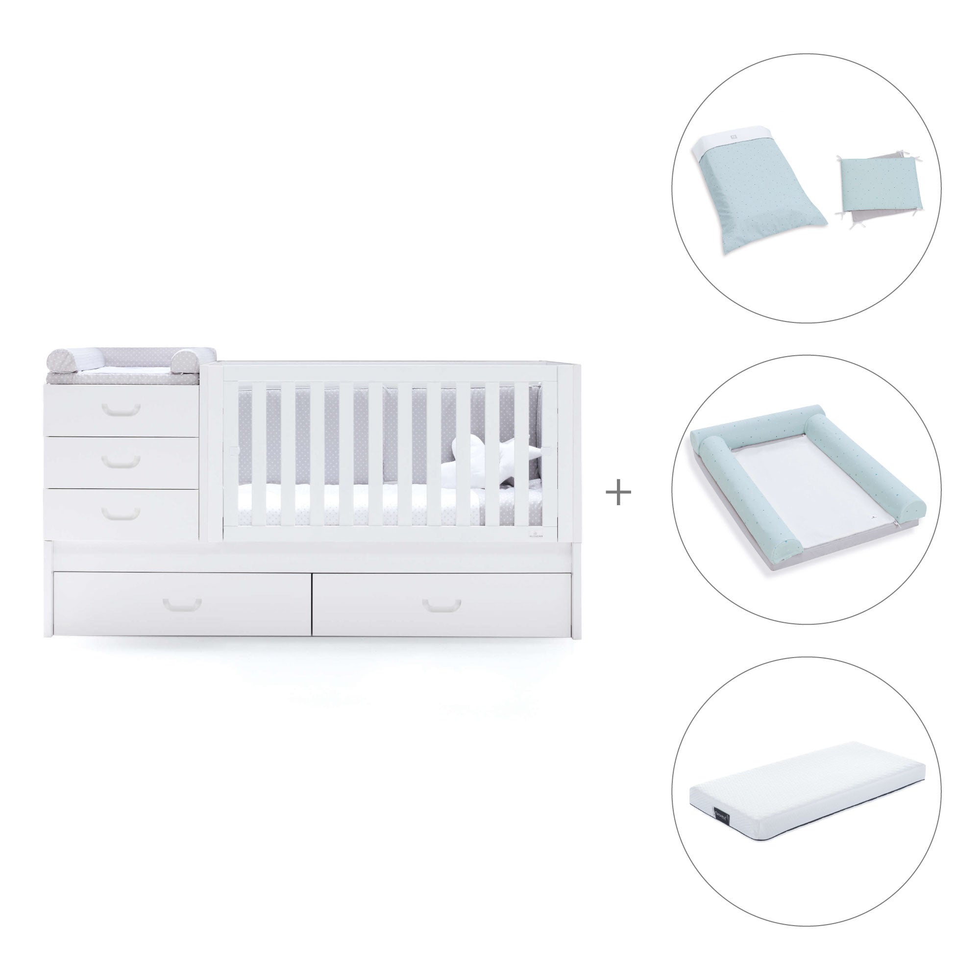 Lettino trasformabile 70x140 cm bianco · Sero Joy K559