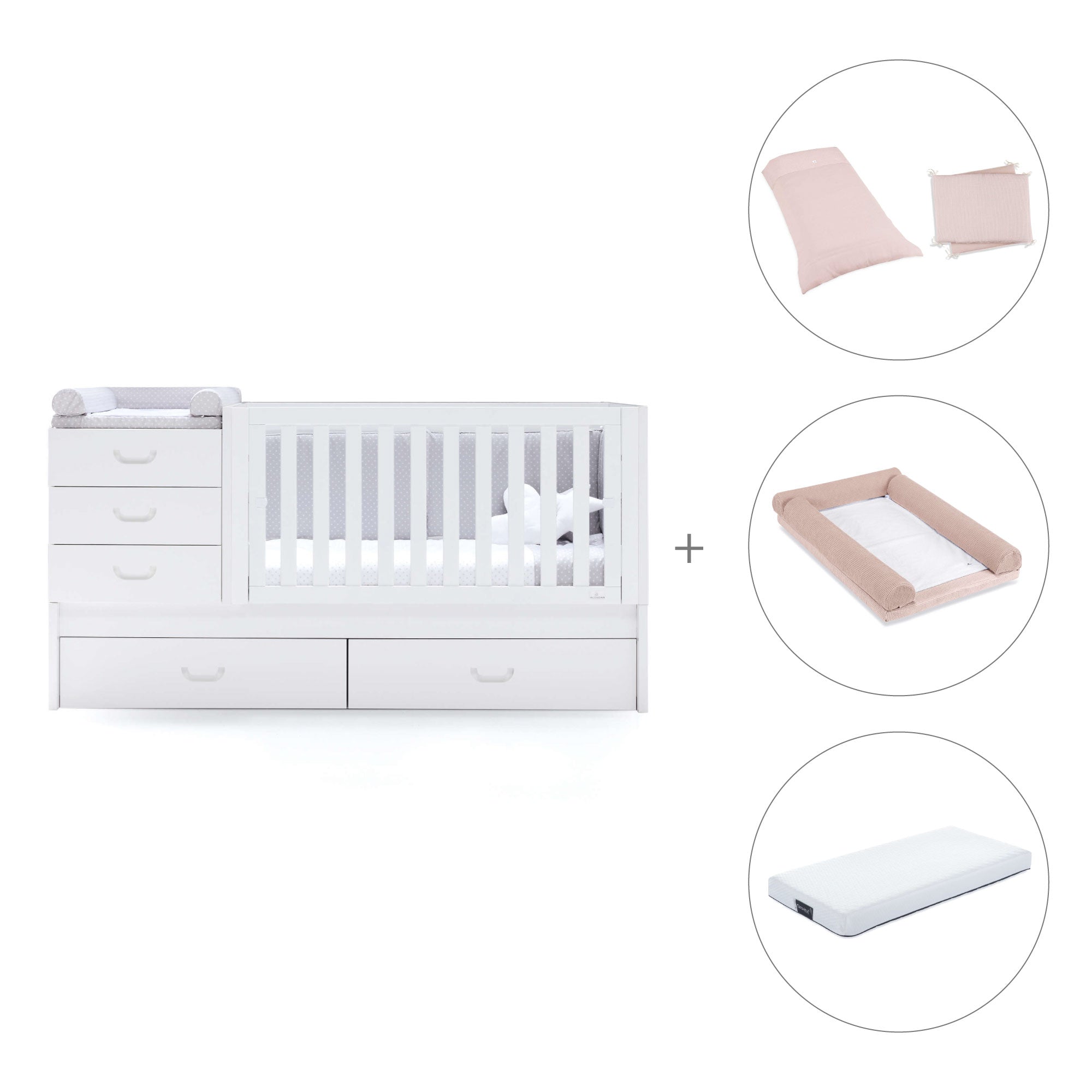 Lettino trasformabile 70x140 cm bianco · Sero Joy K559