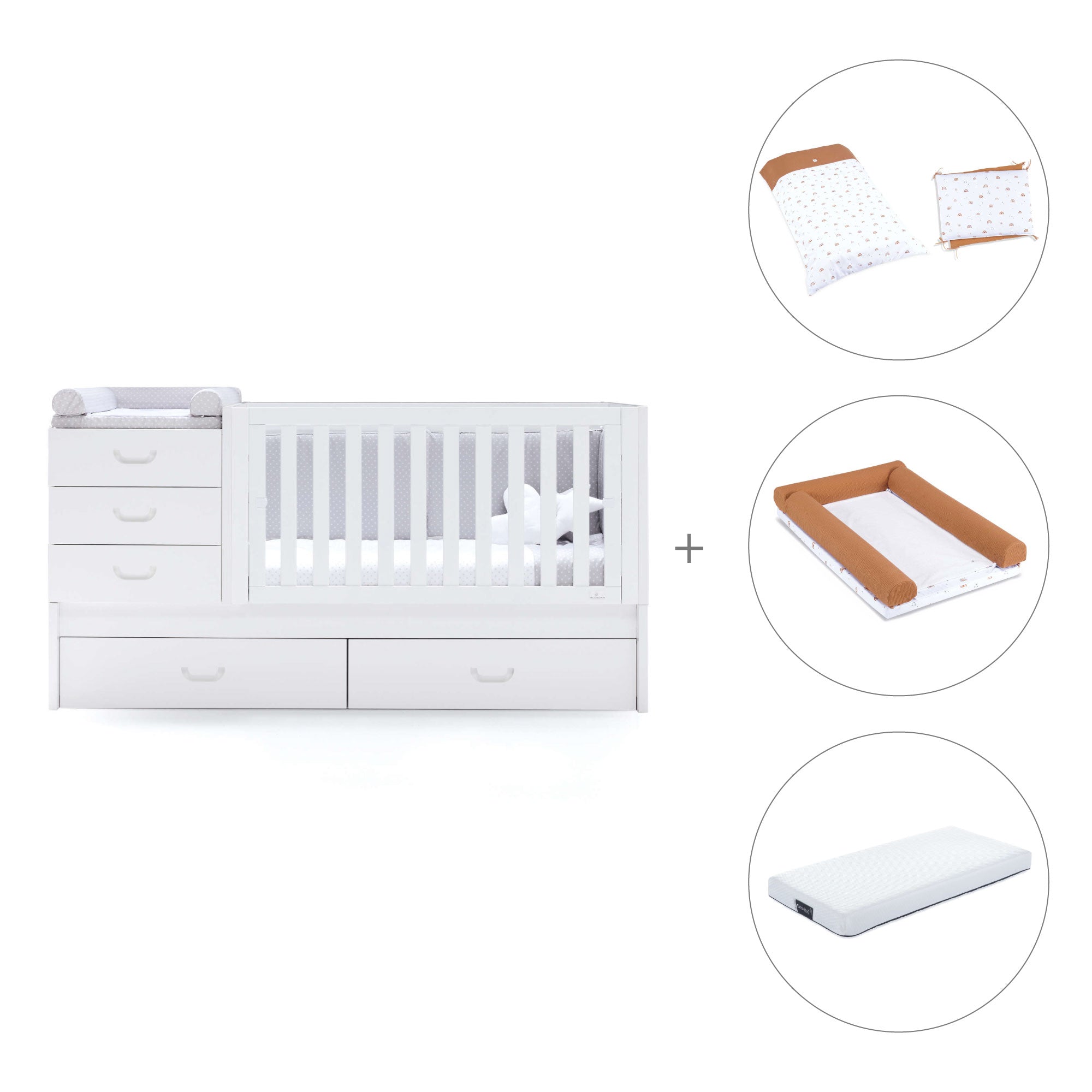 Lettino trasformabile 70x140 cm bianco · Sero Joy K559