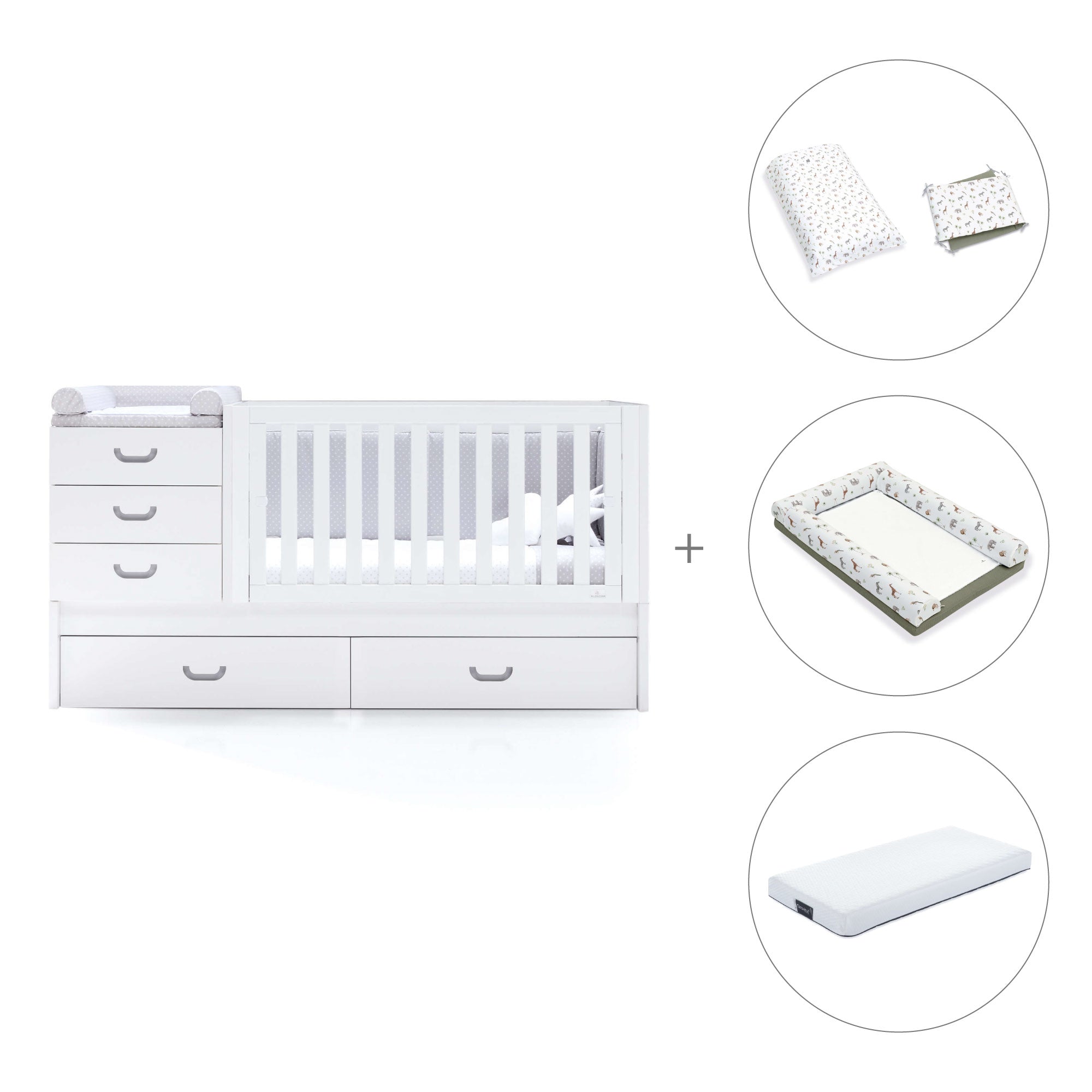 Lettino trasformabile 70x140 cm in grigio · Sero Joy K559-M7778