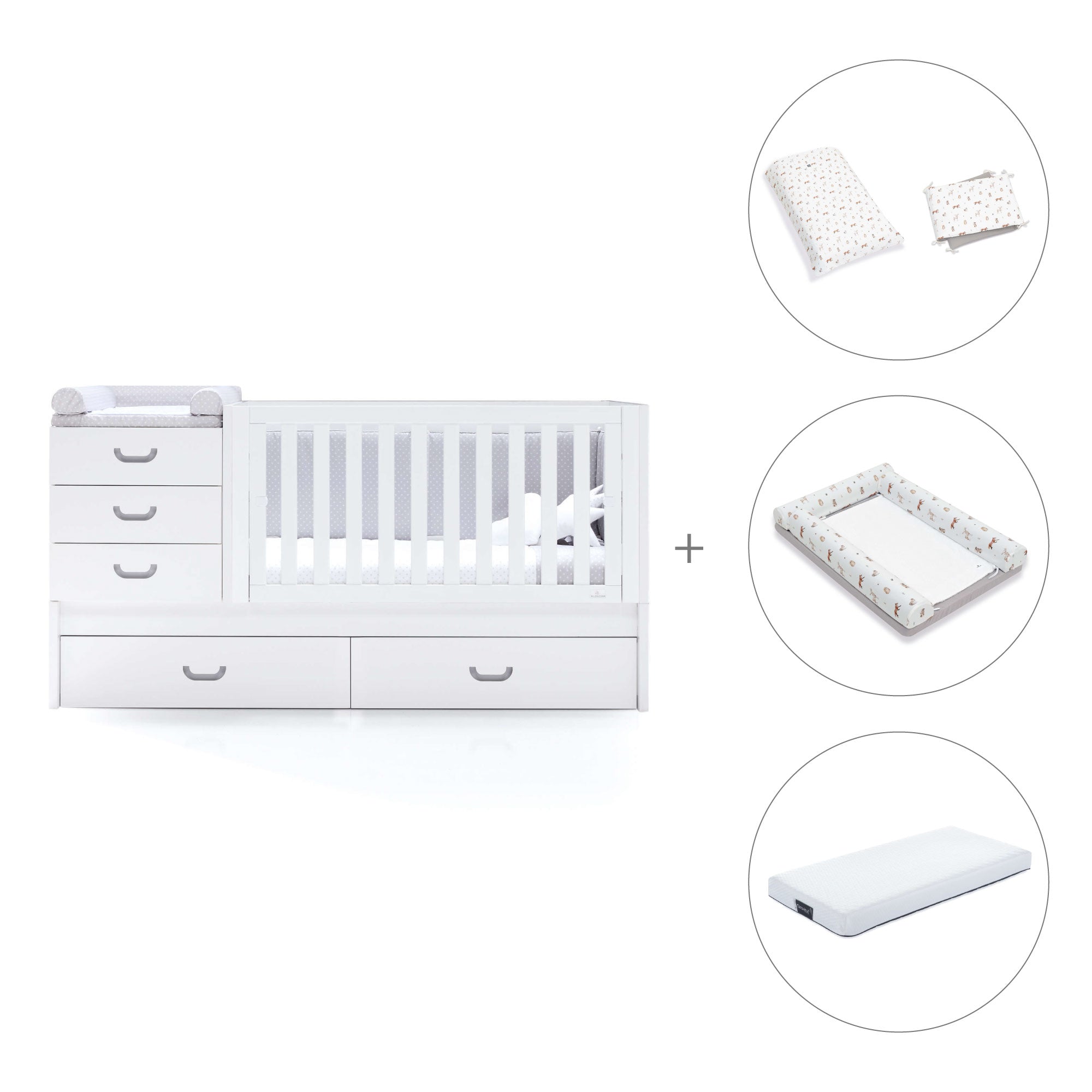 Lettino trasformabile 70x140 cm in grigio · Sero Joy K559-M7778