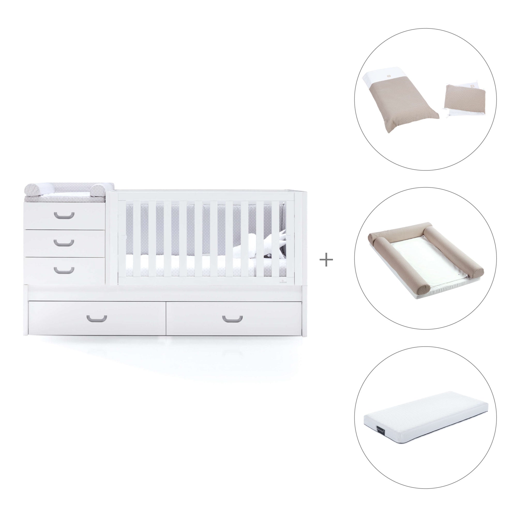 Lettino trasformabile 70x140 cm in grigio · Sero Joy K559-M7778