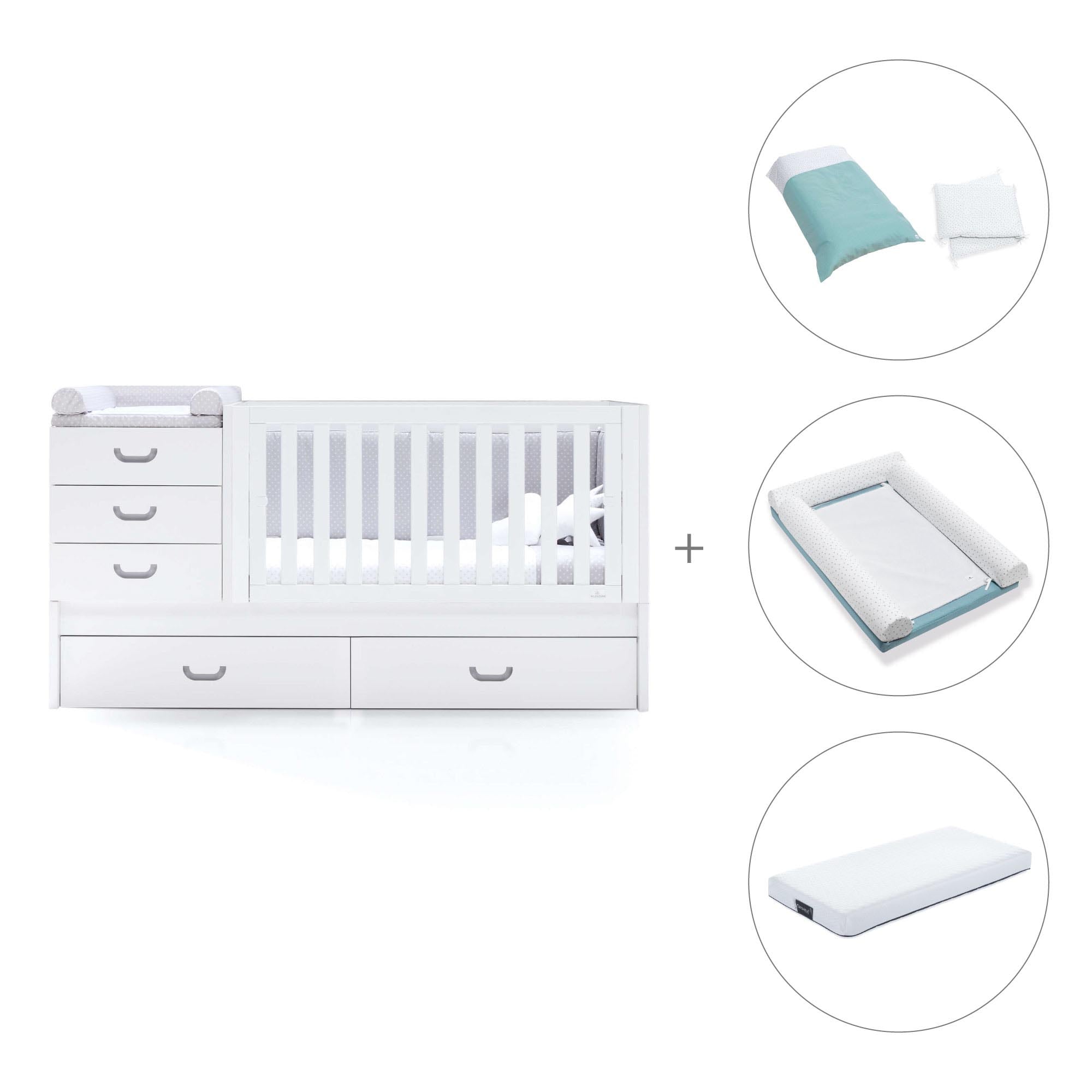 Lettino trasformabile 70x140 cm in grigio · Sero Joy K559-M7778