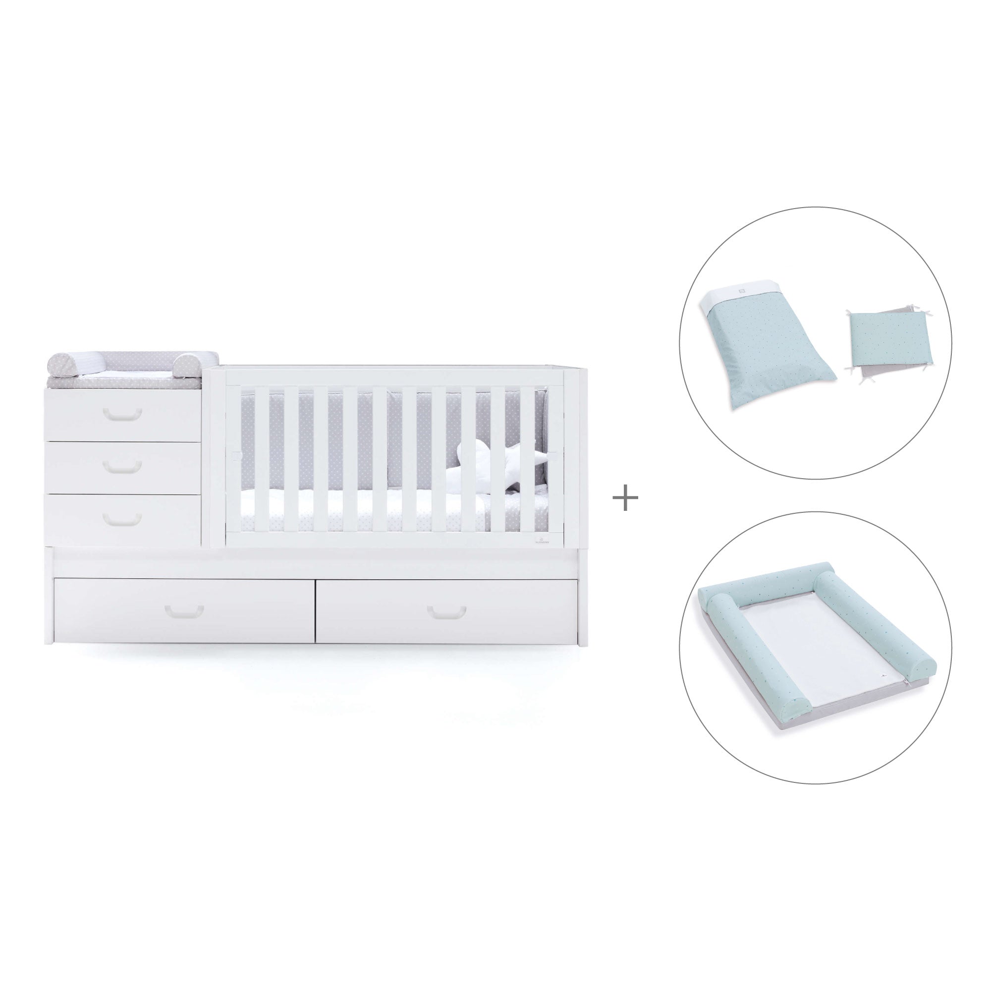 Lettino trasformabile 70x140 cm bianco · Sero Joy K559