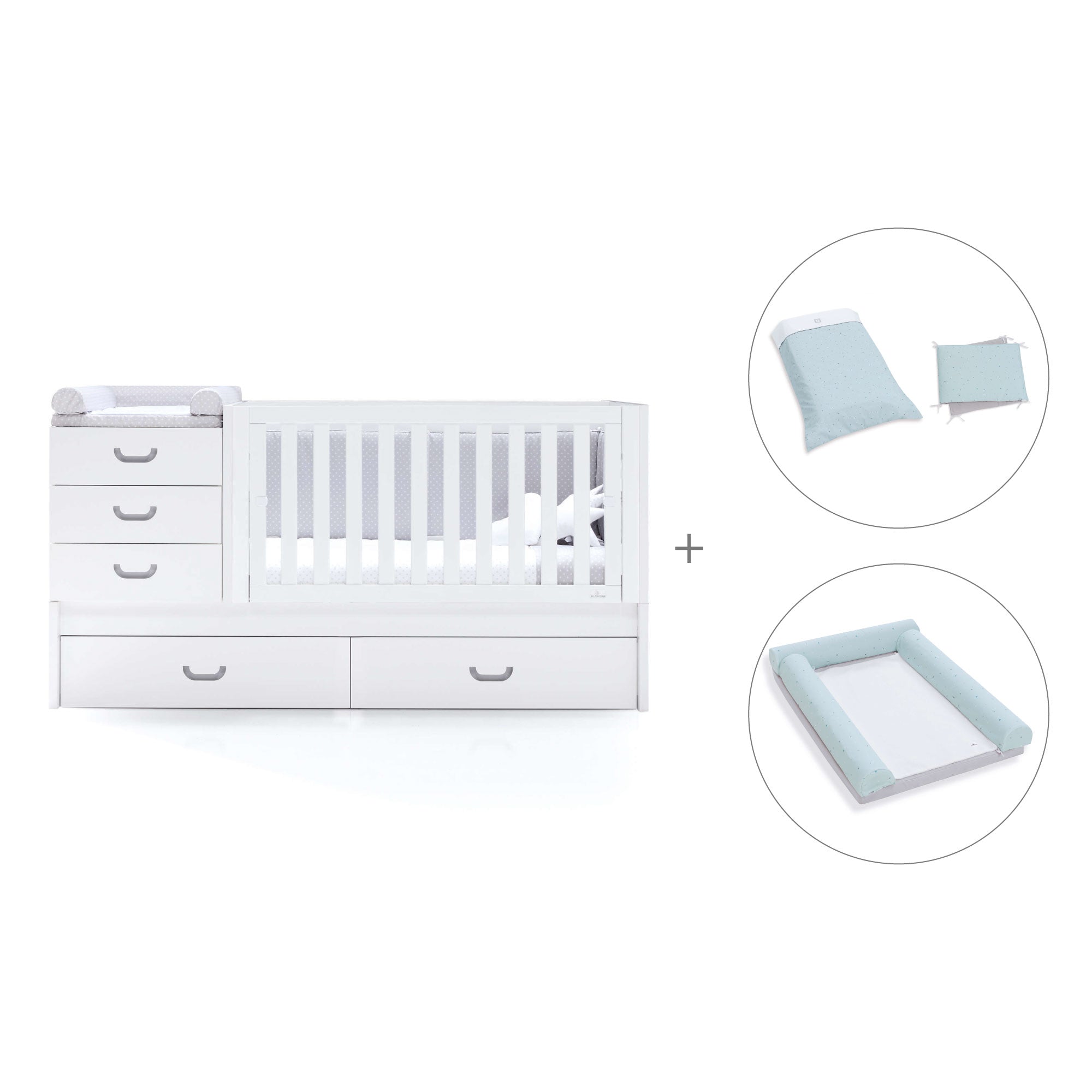 Lettino trasformabile 70x140 cm in grigio · Sero Joy K559-M7778