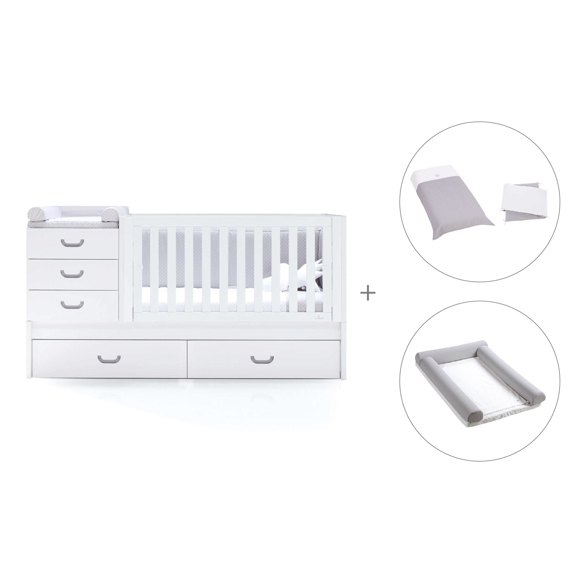 Lettino trasformabile 70x140 cm in grigio · Sero Joy K559-M7778