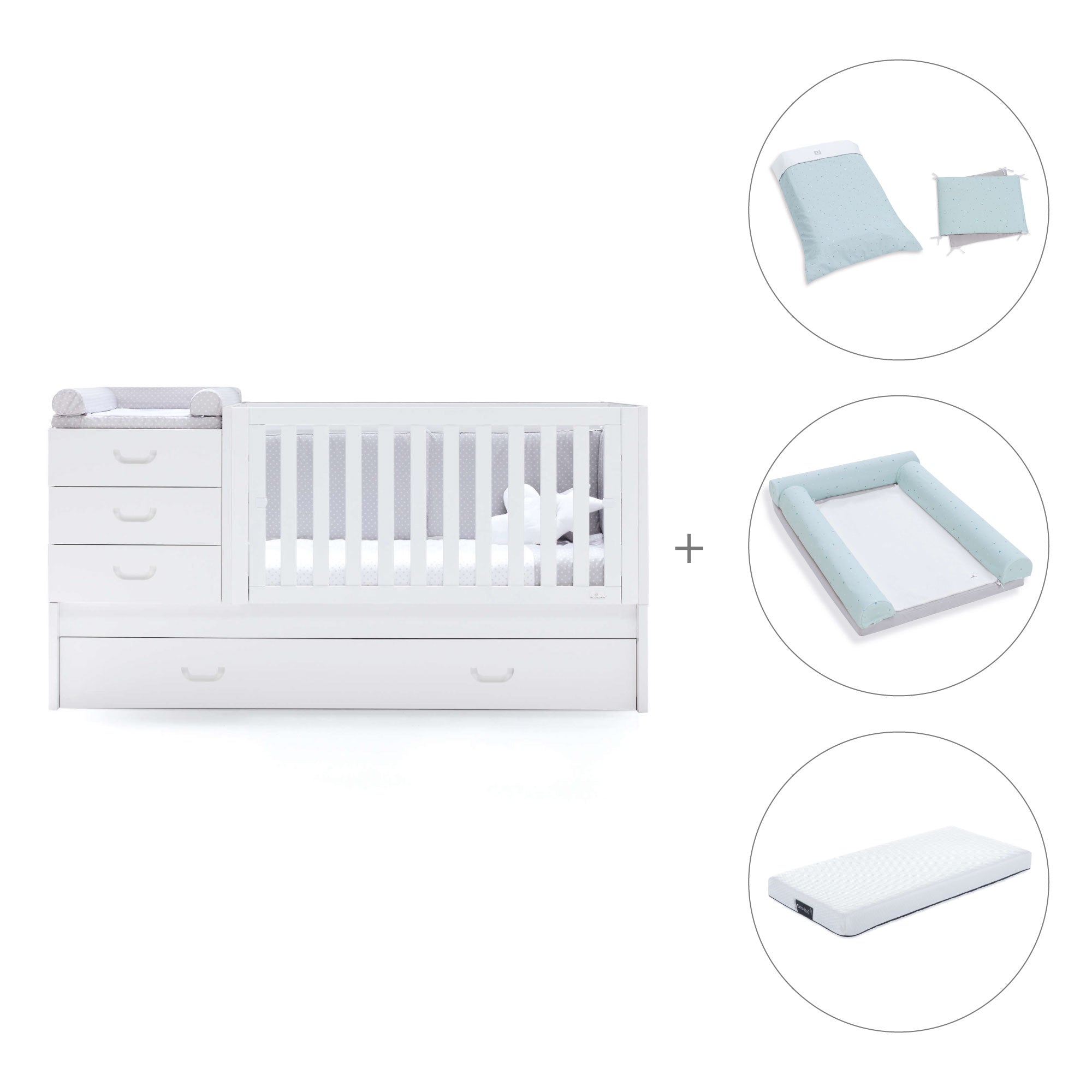 Lettino trasformabile 70x140 cm bianco · Sero Joy K559