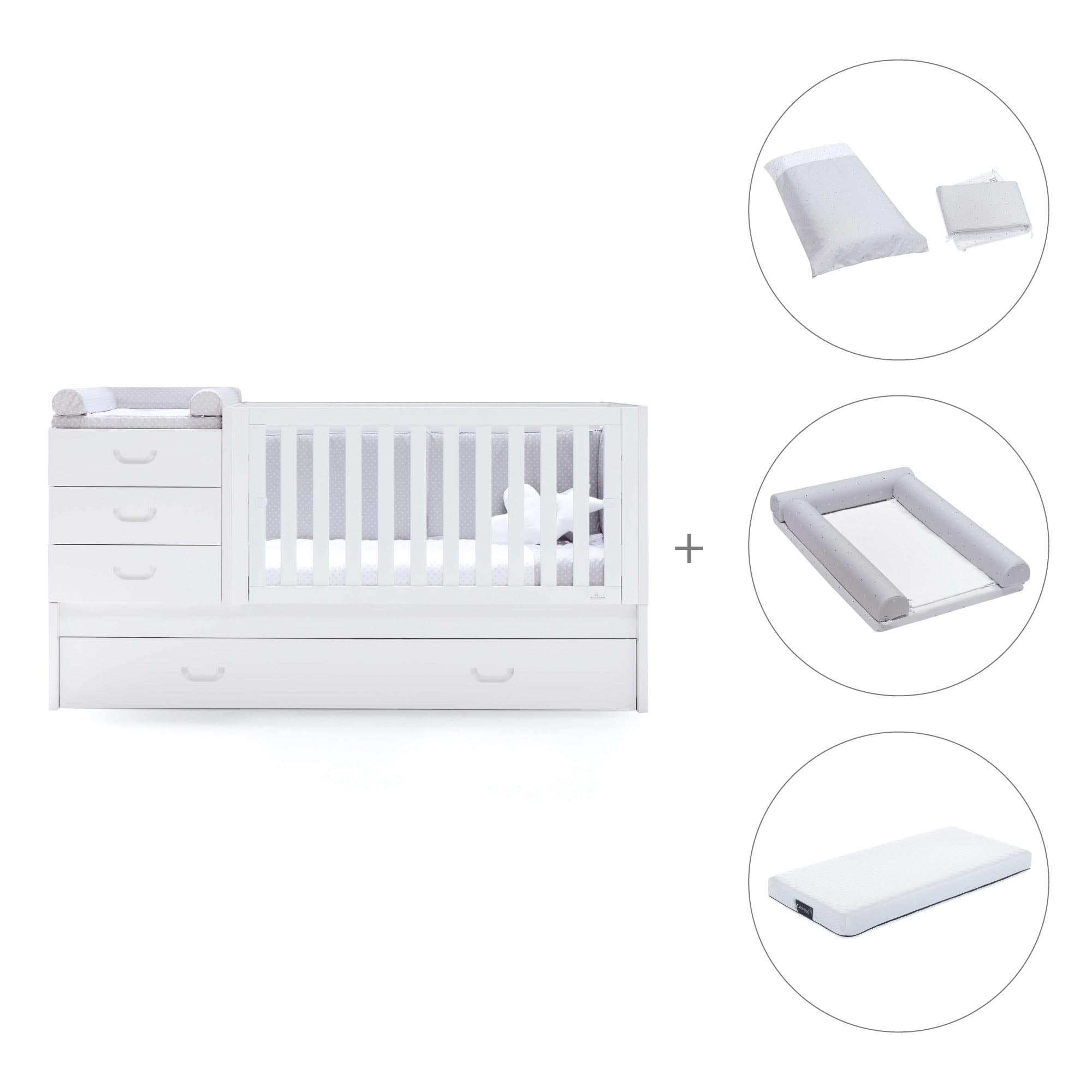 Lettino trasformabile 70x140 cm bianco · Sero Joy K559