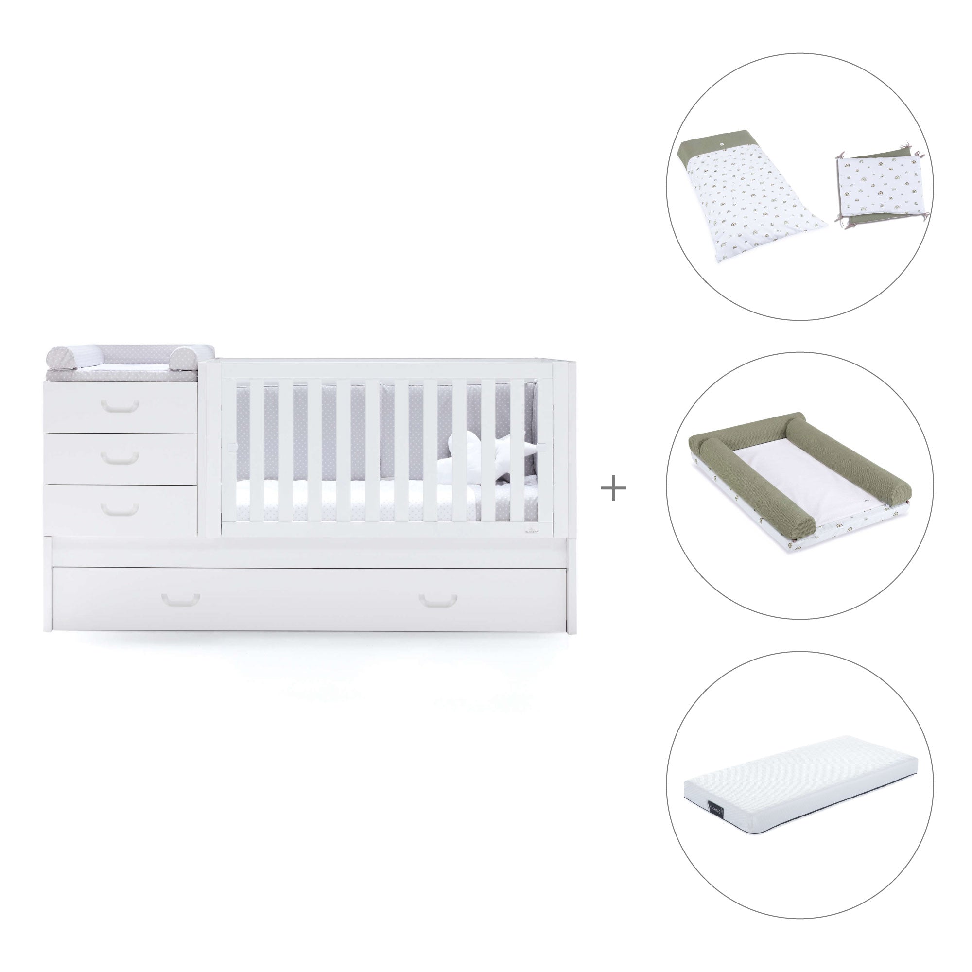 Lettino trasformabile 70x140 cm bianco · Sero Joy K559