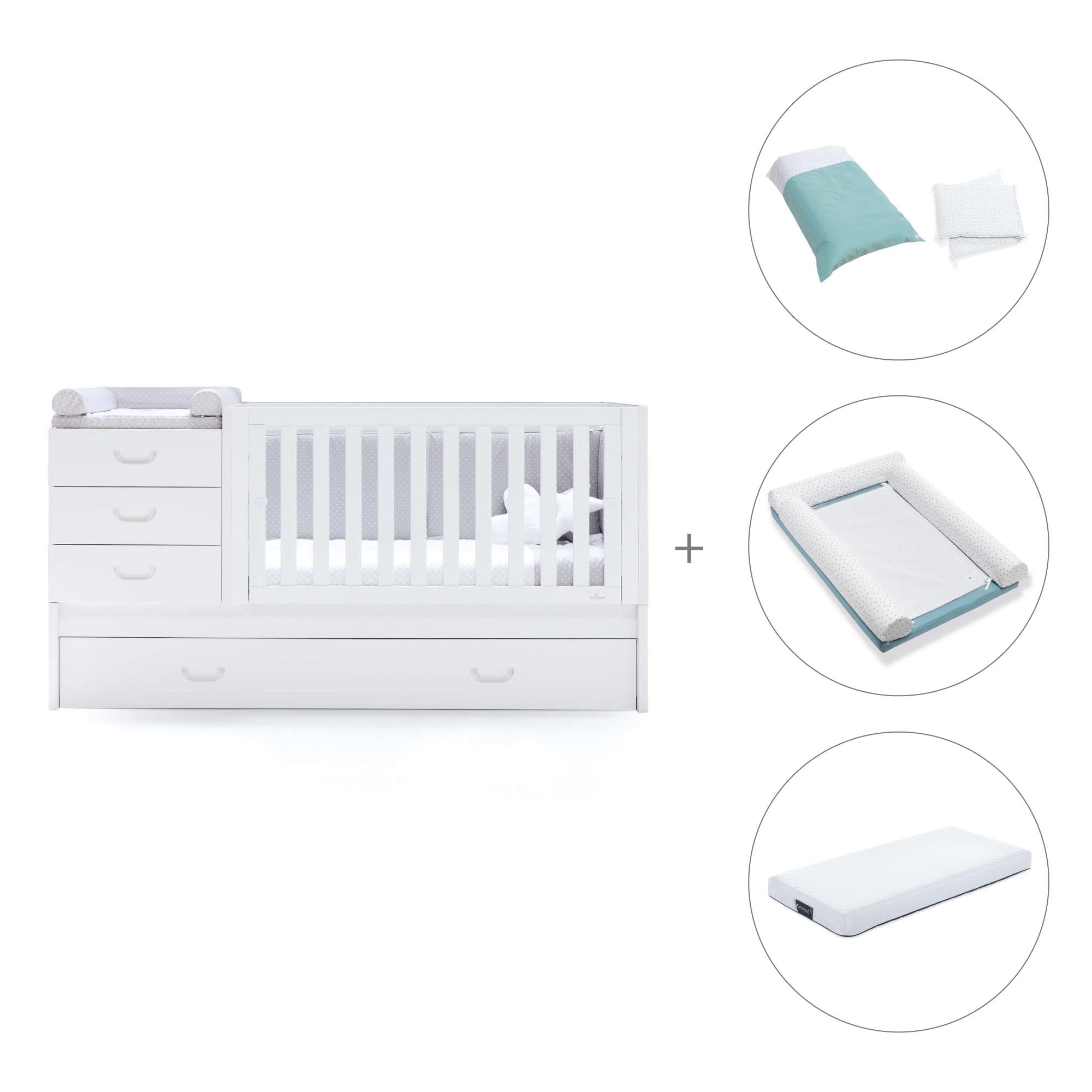 Lettino trasformabile 70x140 cm bianco · Sero Joy K559