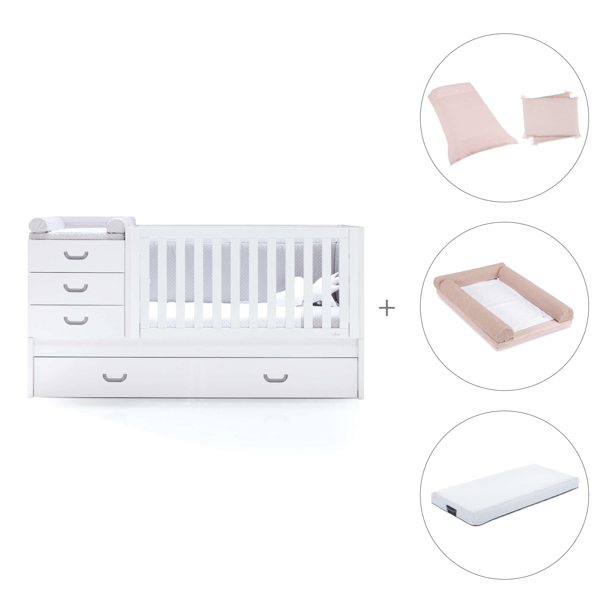 Lettino trasformabile 70x140 cm in grigio · Sero Joy K559-M7778