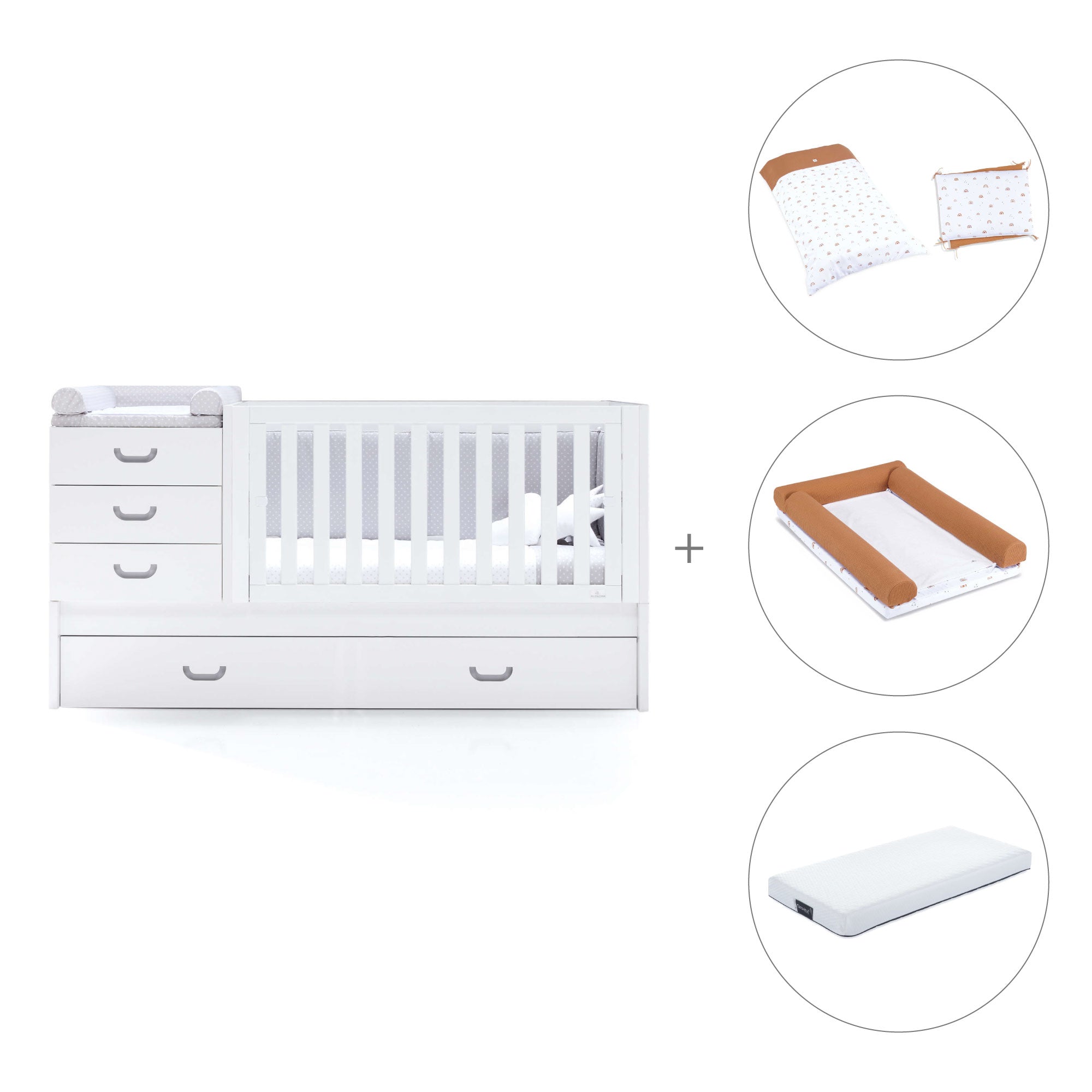 Lettino trasformabile 70x140 cm in grigio · Sero Joy K559-M7778