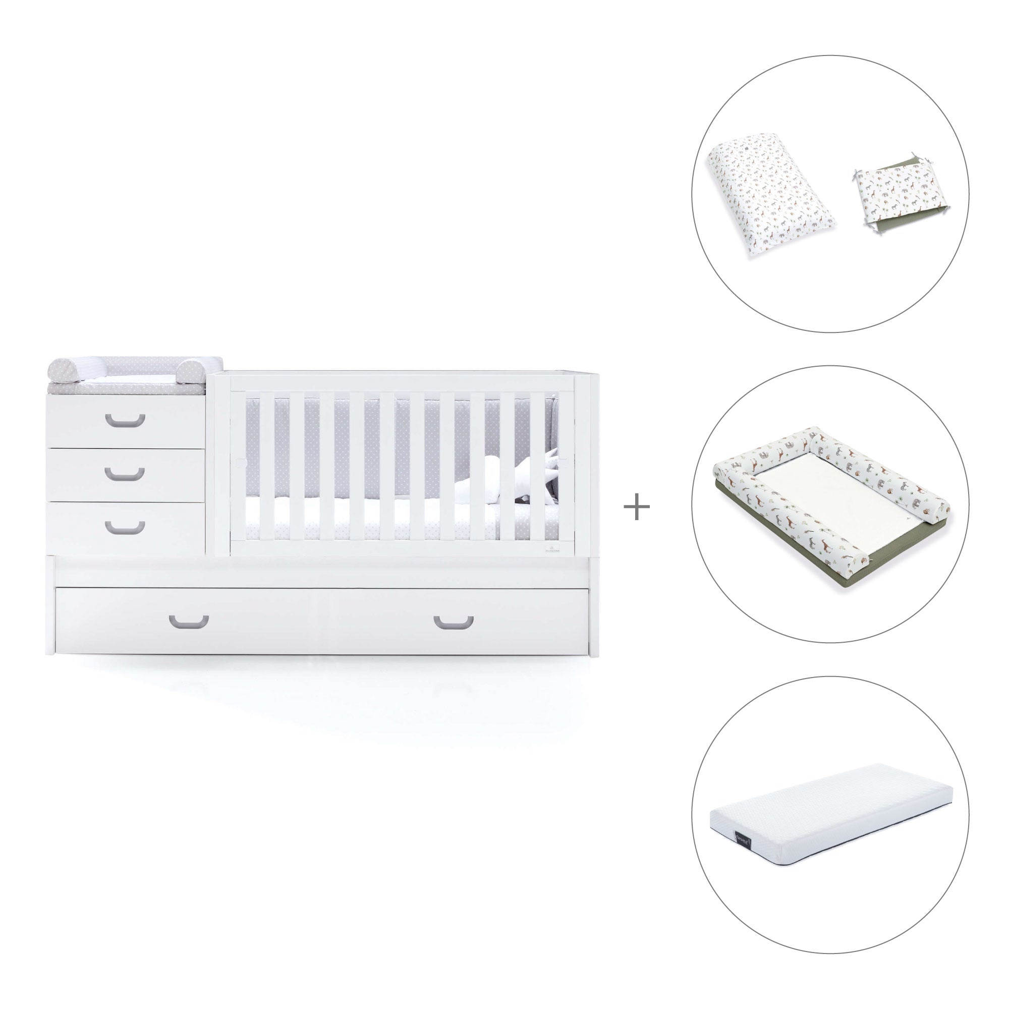 Lettino trasformabile 70x140 cm in grigio · Sero Joy K559-M7778