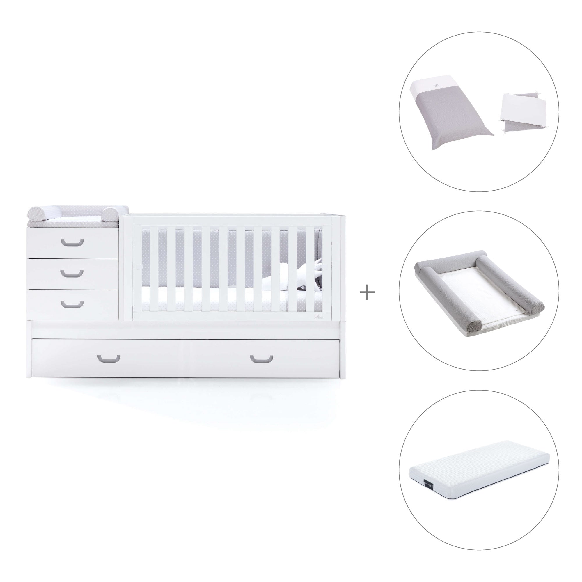 Lettino trasformabile 70x140 cm in grigio · Sero Joy K559-M7778