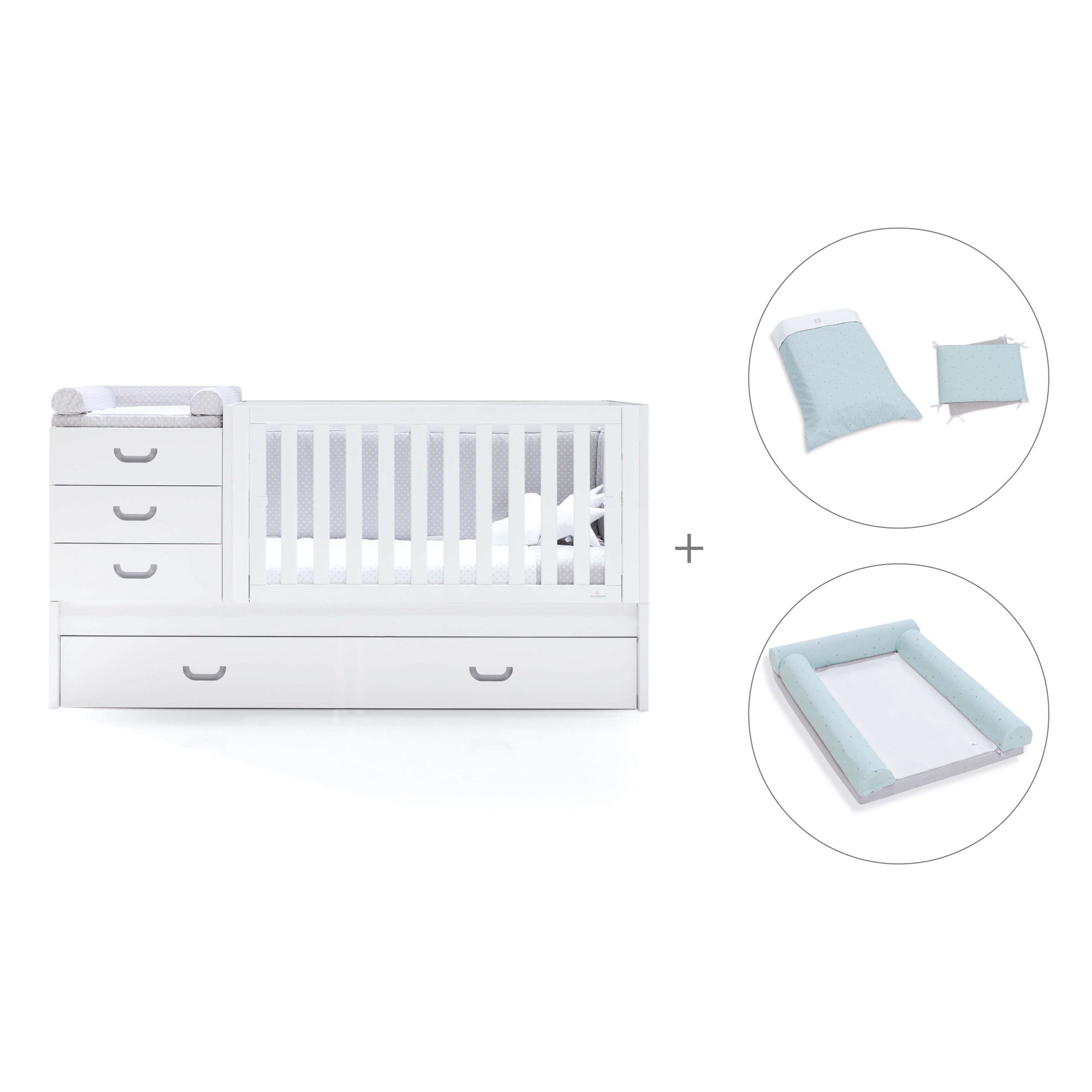 Lettino trasformabile 70x140 cm in grigio · Sero Joy K559-M7778