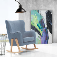 Poltrona d'allattamento con gambe legno in tessuto · Glam