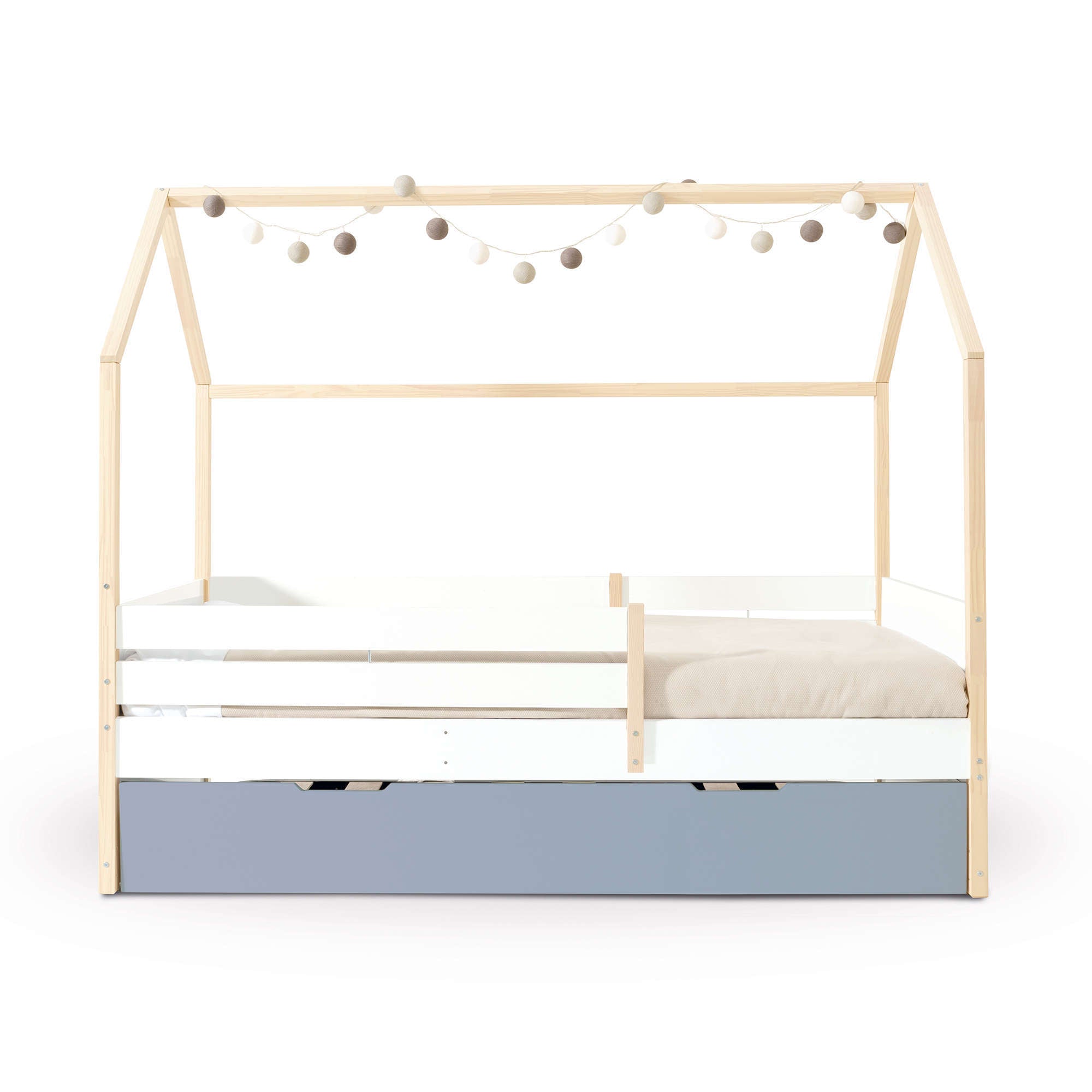 Letto-cassetta Montessori 90x200 cm legno/bianco · Sogni XL NB2000