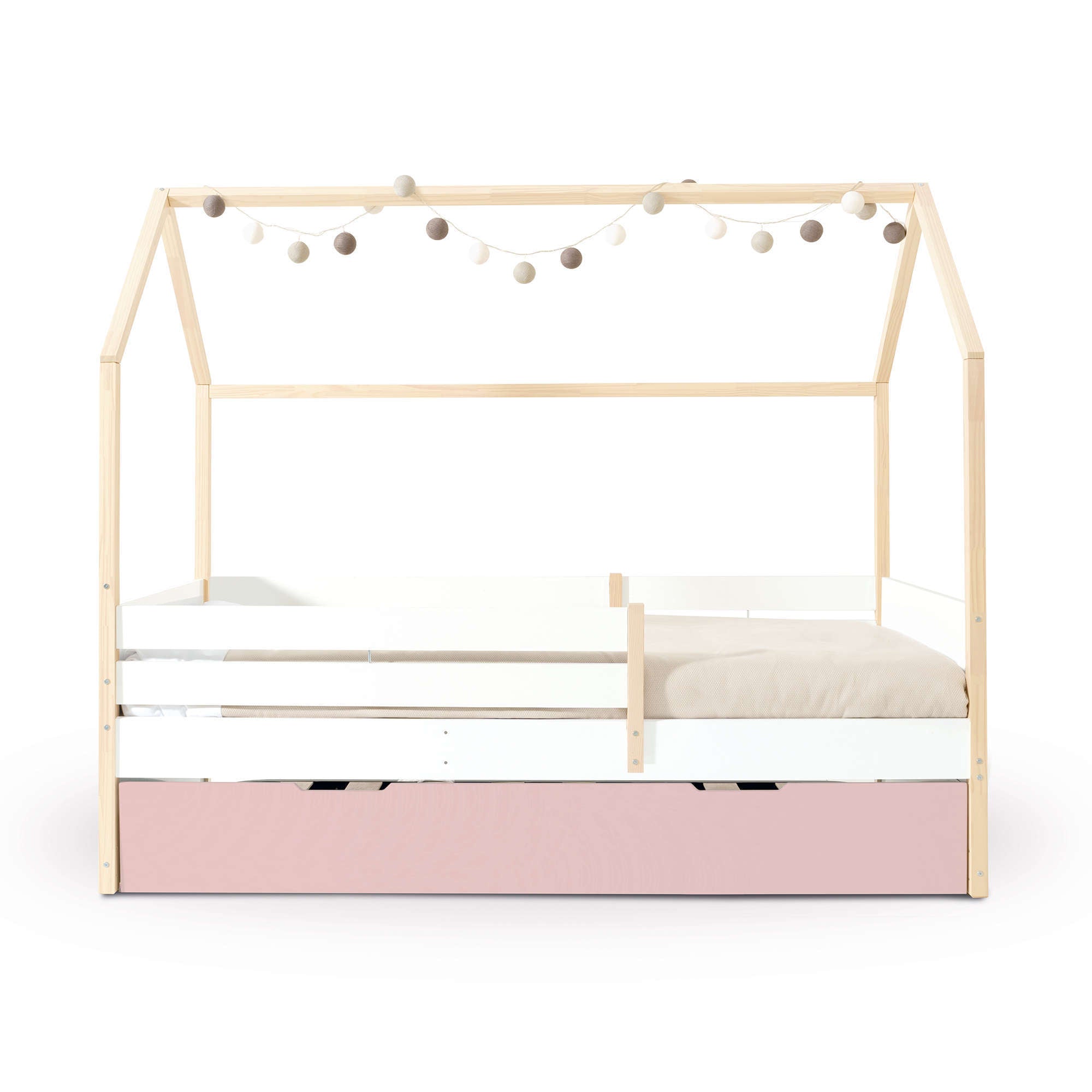 Letto-cassetta Montessori 90x200 cm legno/bianco · Sogni XL NB2000