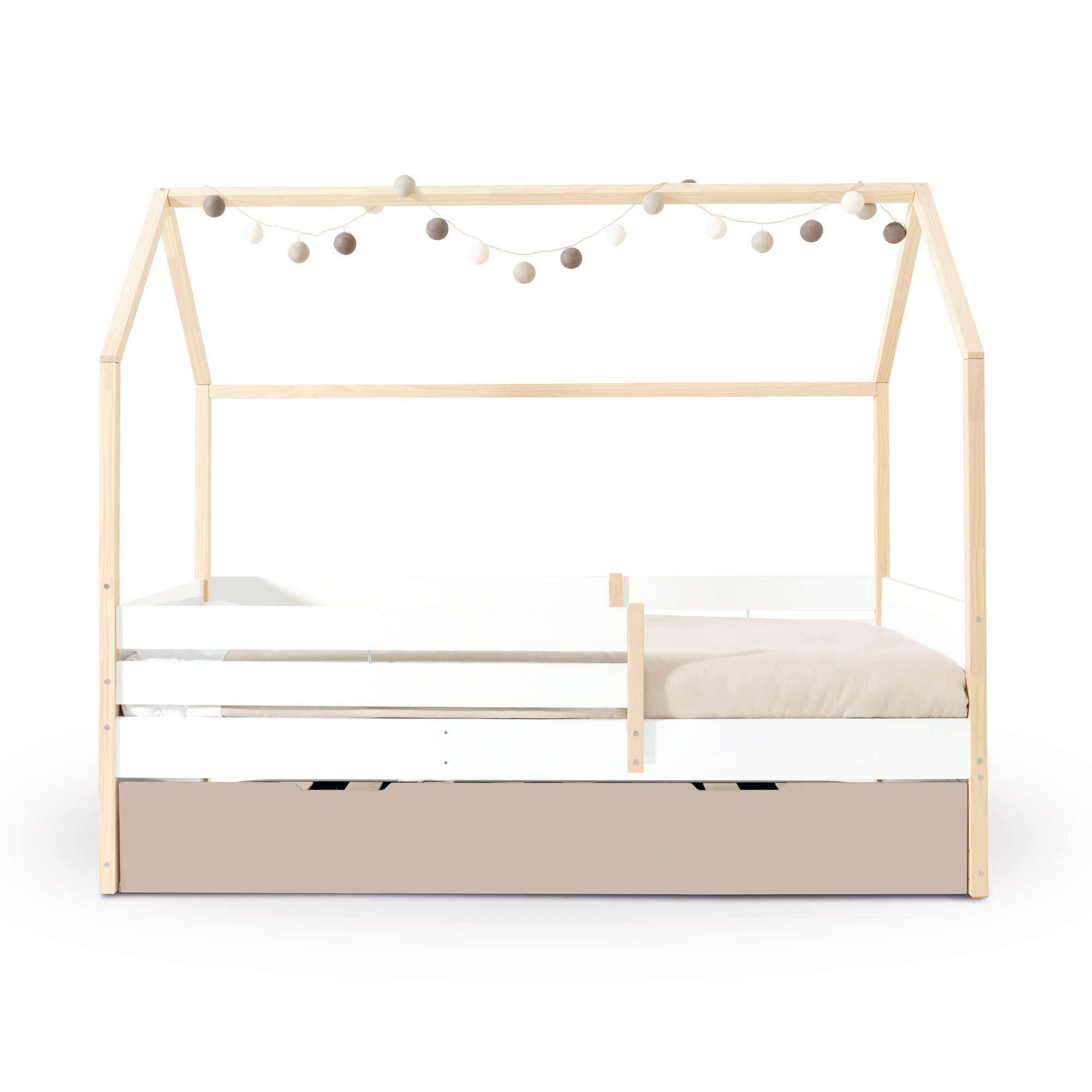 Letto-cassetta Montessori 90x200 cm legno/bianco · Sogni XL NB2000