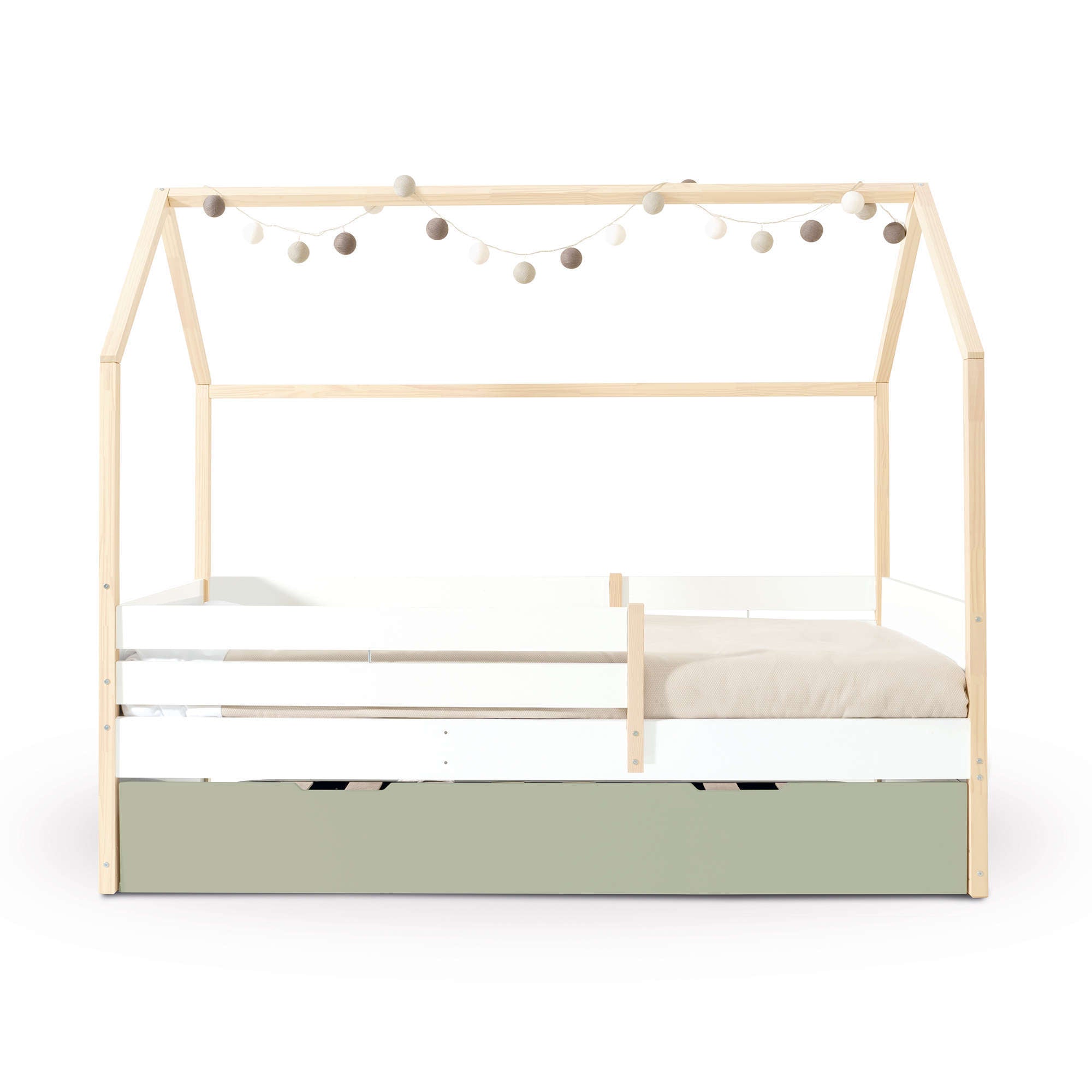 Letto-cassetta Montessori 90x200 cm legno/bianco · Sogni XL NB2000